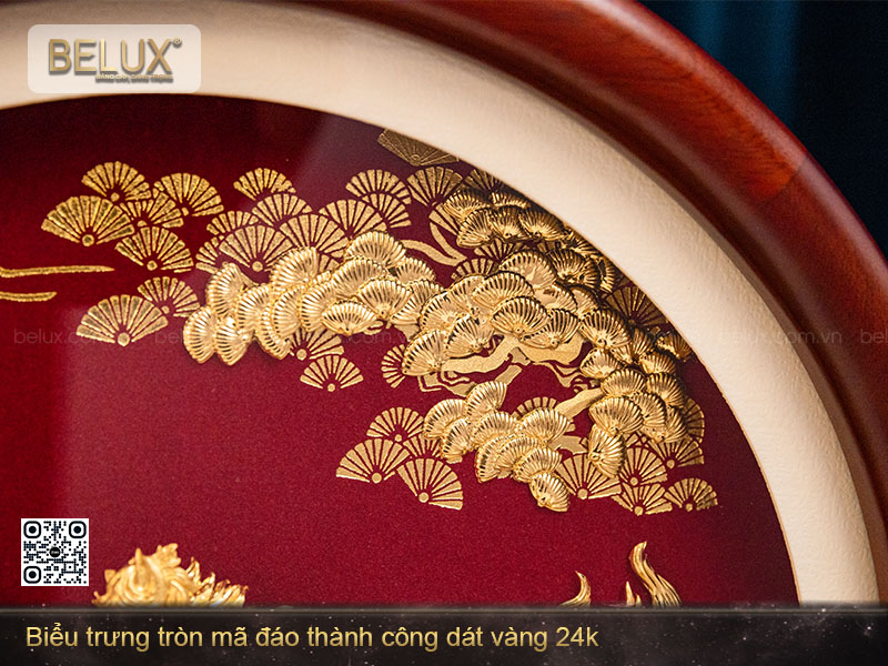 Biểu Trưng Tròn Mã Đáo Thành Công Dát Vàng 24k